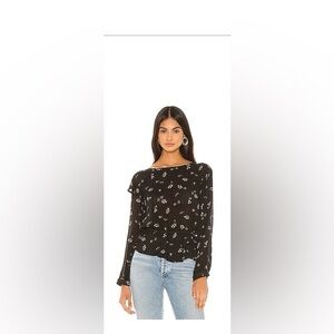 Bella Dahl Black and White Floral Blouse